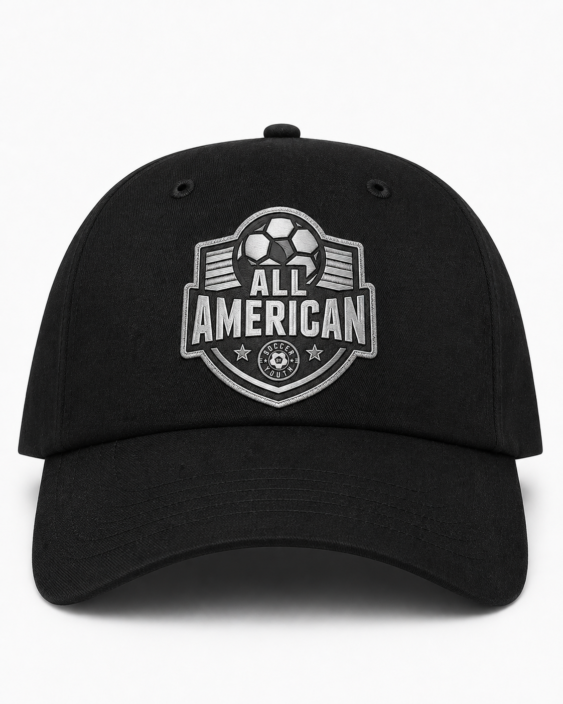 All-American Silver Logo Black Hat