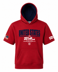 SYL USA Red Youth Short Sleeve Hoodie